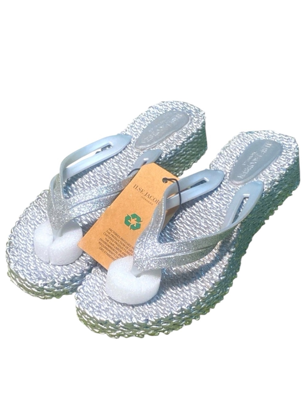 Ilse Jacobsen Scandinavian Sandals Metallic Silver Cheerful 13 Series